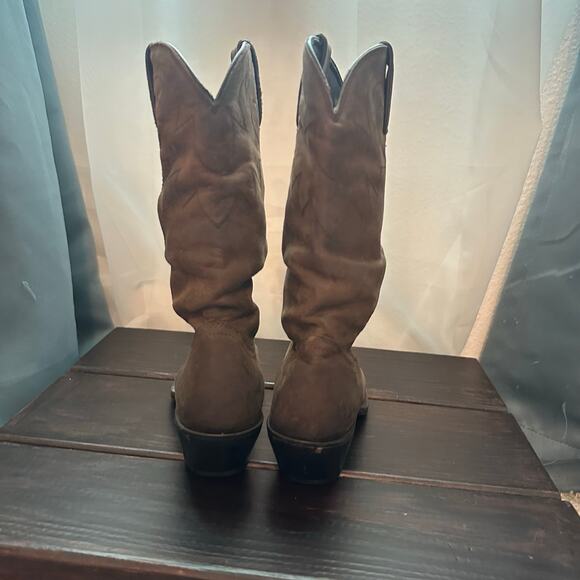 Durango RD542 Womens Dark Tan Leather 11" Slouch Pull On Western Boots Size 6.5 - Picture 8 of 11